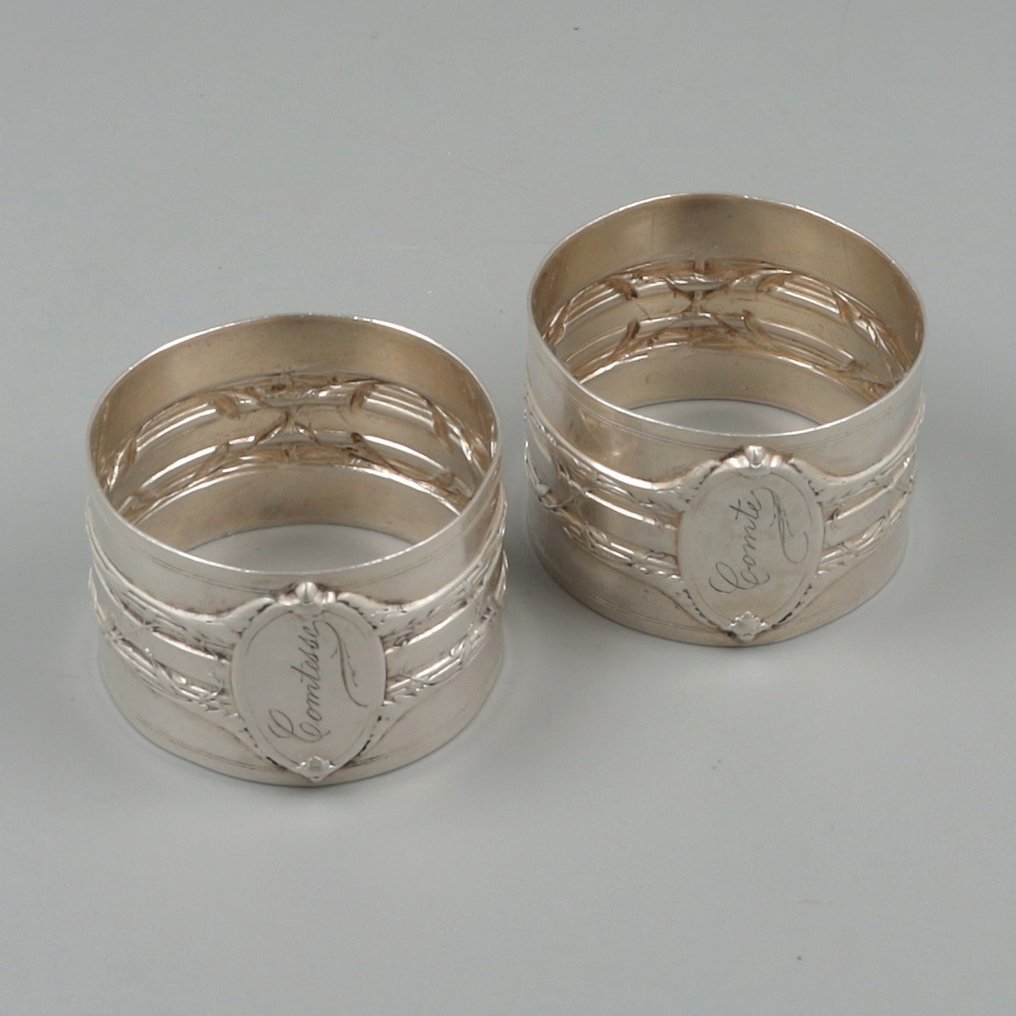 Brückmann & Söhne, NO RESERVE, Comte & Comtesse - Napkin ring (2) - .800 silver #1.1