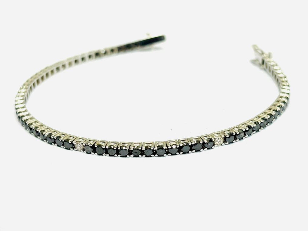 手镯 - 18K包金 白金 -  7.40ct. tw. 钻石 (经彩色处理)  - 钻石 - 意大利制造 #2.1