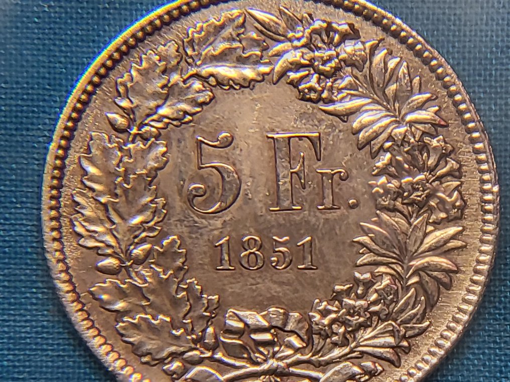 Szwajcaria. 5 Franken 1851 A Paris. #1.1