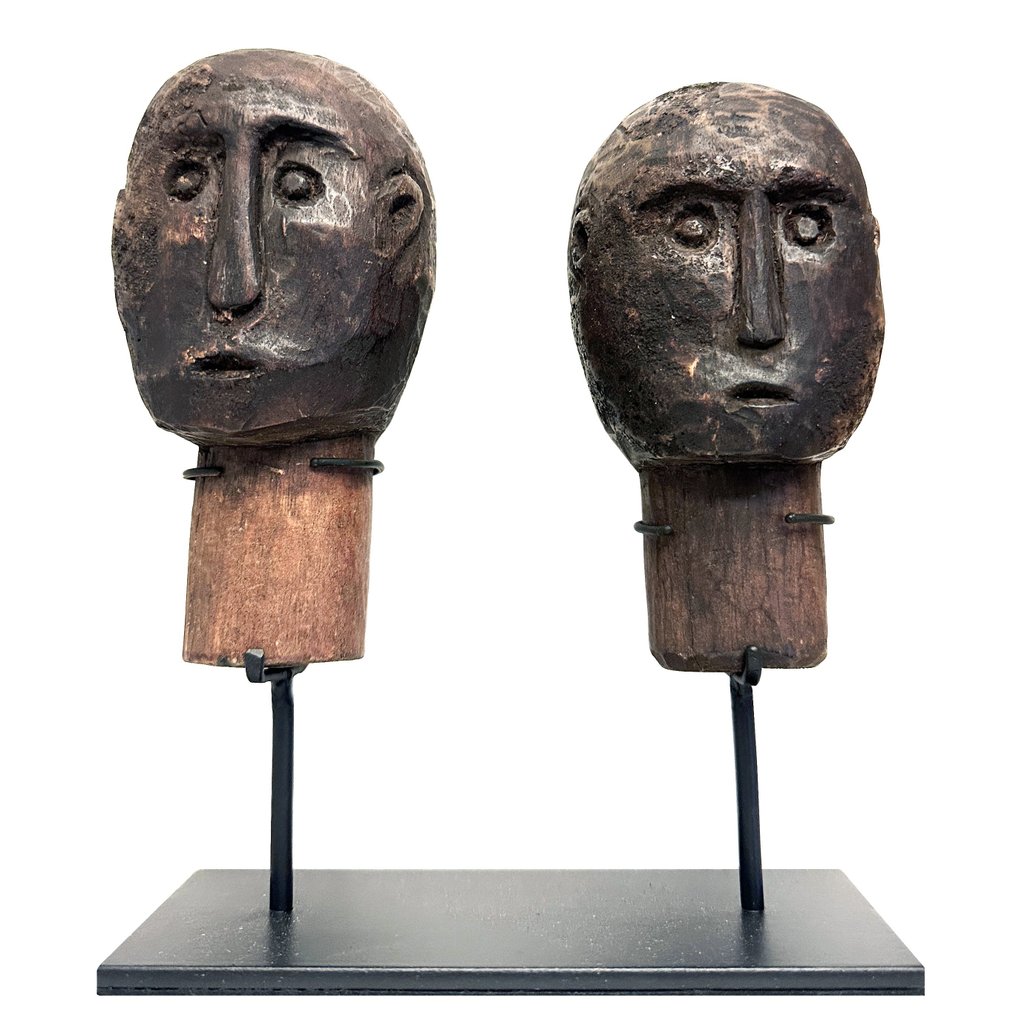 Funeral Wooden Heads - Si Gale Gale - Batak - Indonesia  (No Reserve Price) #1.2