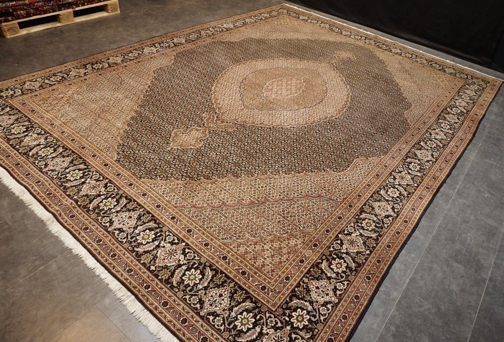 Tabriz Iran - Carpetă - 392 cm - 297 cm - Mahi cu mătase #1.1