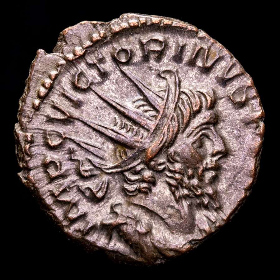 Império Romano. Vitorino (269-271 d.C.). BI Silvered Antoninianus Colonia Agrippinensis, 270 A.D. INVICTVS Sol  (Sem preço de reserva) #1.2