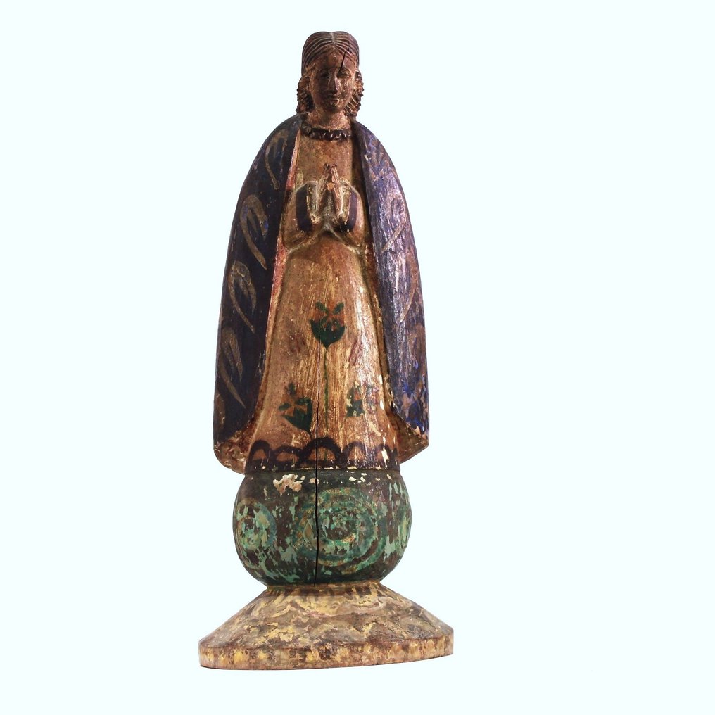 Skulptur, Folk/Naive "Santos" - Virgin Mary "Immaculate Conception" 18/19th Century - 25 cm - Holz #1.2