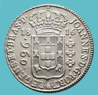Brasilien (Kolonial), Portugal. D. João Príncipe Regente / D. João VI (1799-1826). 960 Réis - 1816 - 1819 -  Rio de Janeiro - 2 Moedas - Escassas #1.2