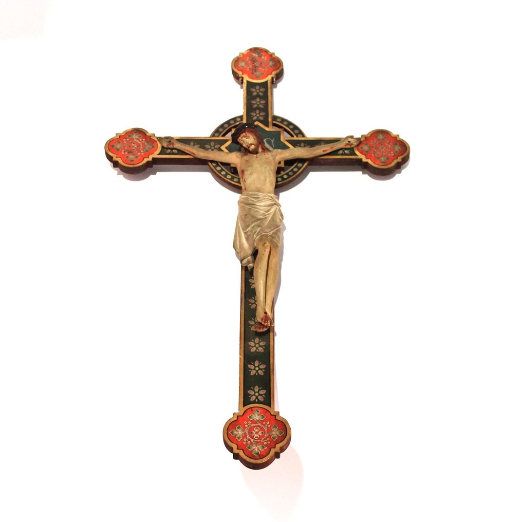  耶穌受難十字架像 - 木 - 1850-1900 - 精緻的哥德式  #1.2