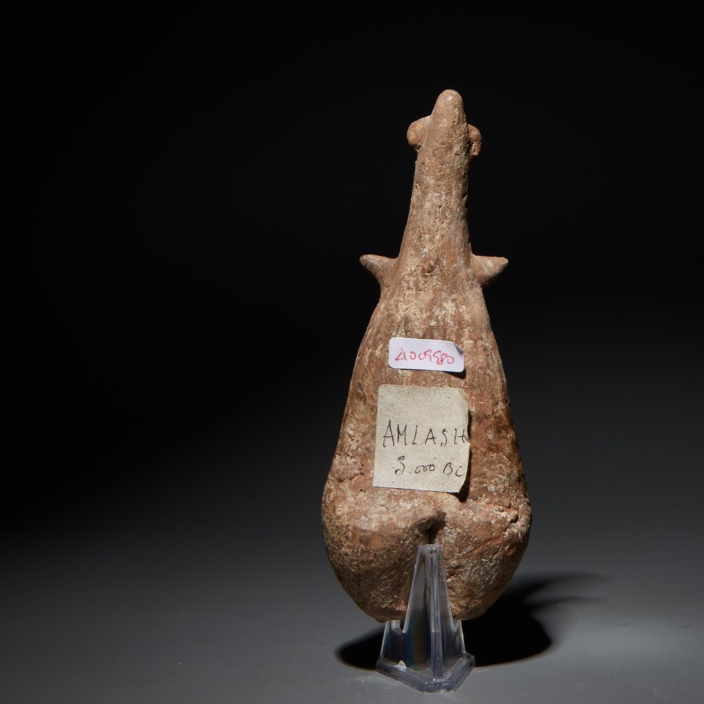 Amlash Terracotta Steatopygous Terracotta Idol. 14.5 cm H. early 1st millennium B.C. Spanish Import License. #2.1