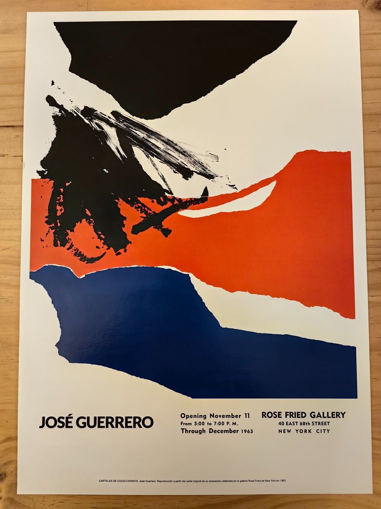 José Guerrero - Reprint Cartel Exposición José Guerrero en la galeria Rose Fried / New York 1963 #1.2
