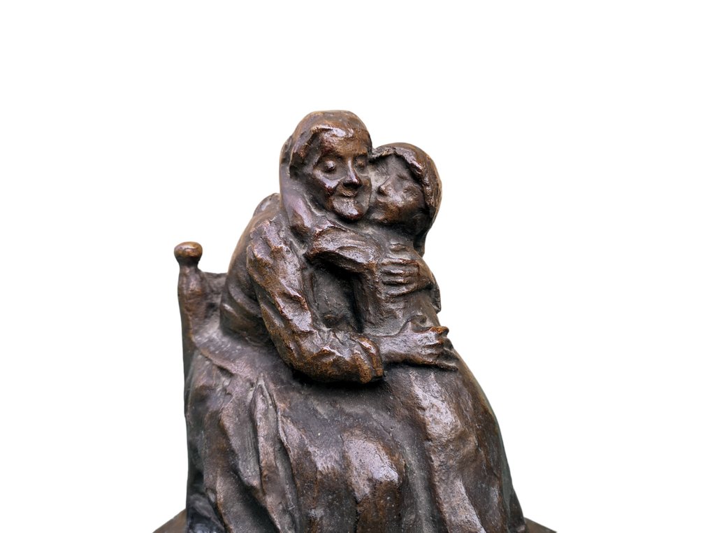 Ettore Sannino (1897-1975) - Sculpture, Ti te se la mia nona - 20 cm - Patinated bronze #1.1