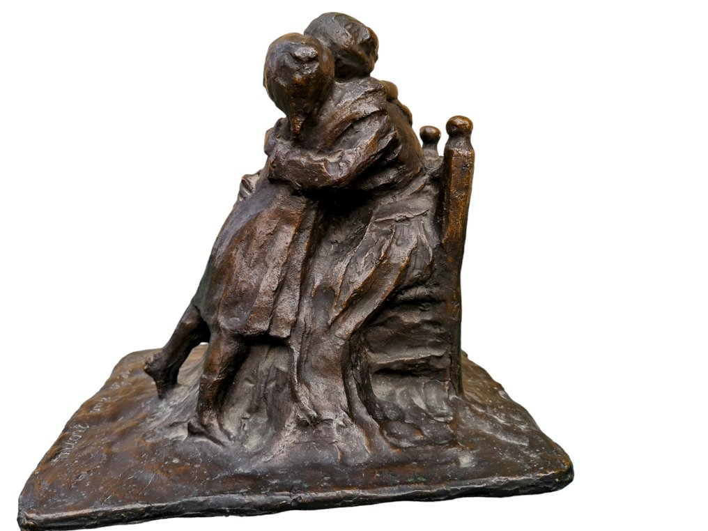 Ettore Sannino (1897-1975) - Sculpture, Ti te se la mia nona - 20 cm - Patinated bronze #3.2
