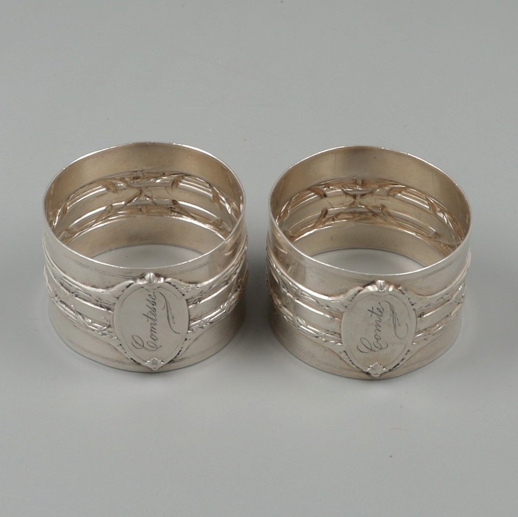 Brückmann & Söhne, NO RESERVE, Comte & Comtesse - Napkin ring (2) - .800 silver #1.2