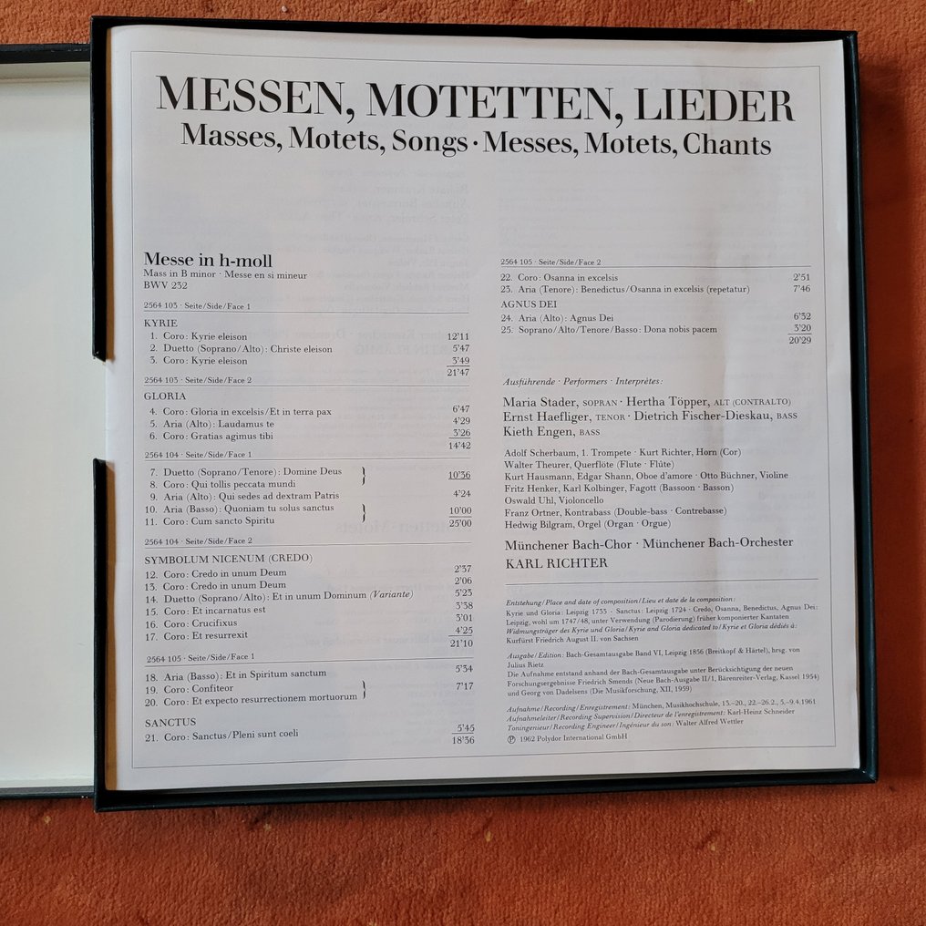 Johann Sebastian Bach - Messas - Vários títulos - Conjunto em caixa - 1975 #2.1
