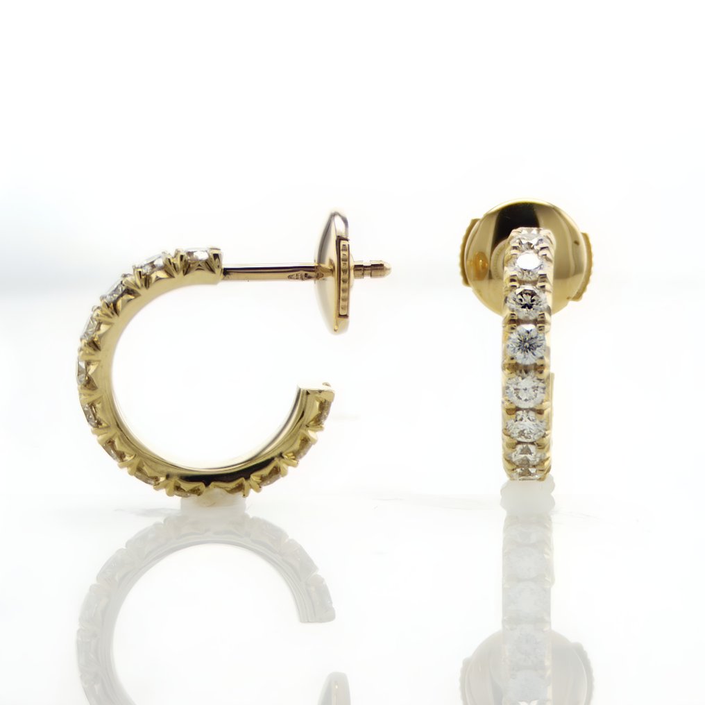 Orecchini - 14 carati Oro giallo -  1.01ct. tw. Diamante  (Naturale) #2.1