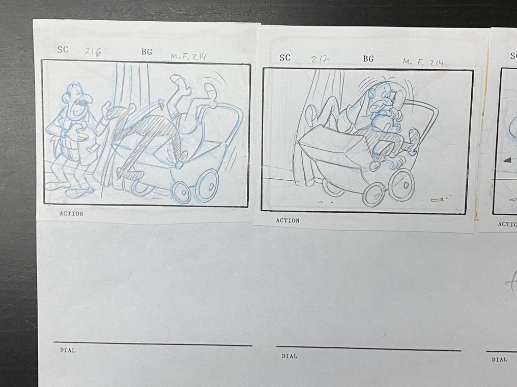 Mortadelo y Filemón (Clever & Smart) TV series - Francisco Ibañez - 1 Original animation drawings from storyboard page #2.1
