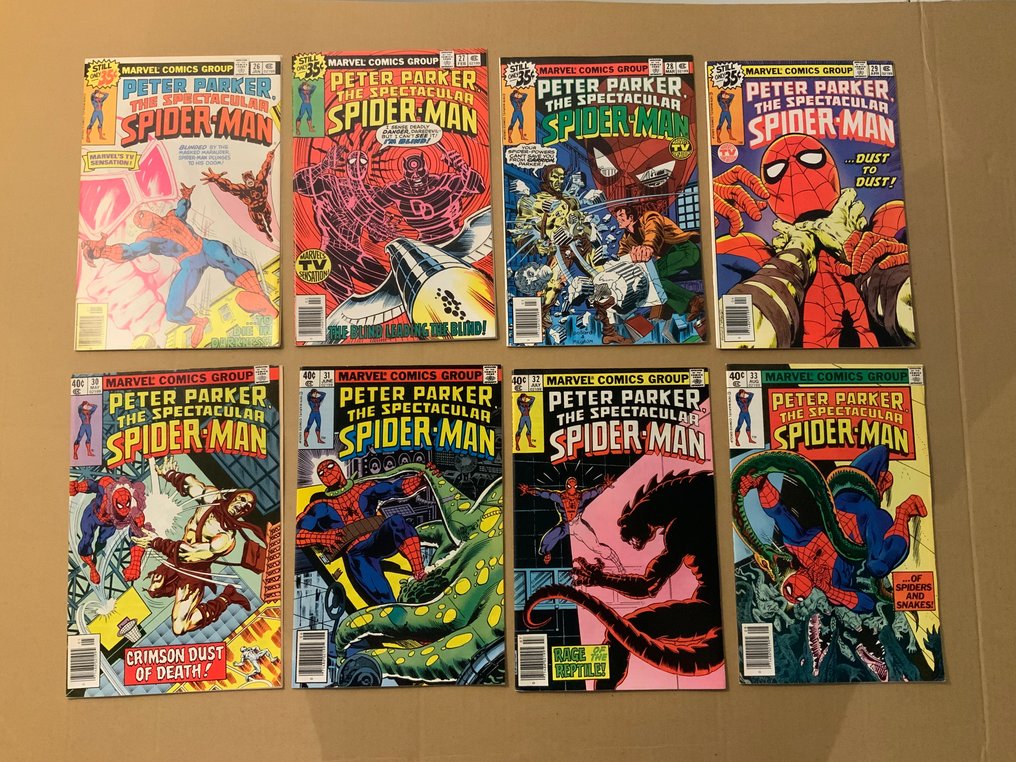 Spectacular Spider-Man (1976 Series) # 26-40 Very High Grade! Many Newsstands! - 1st Daredevil drawn by by Frank Miller! - 15 Comic collection - Első kiadás - 1979/1980 #2.1