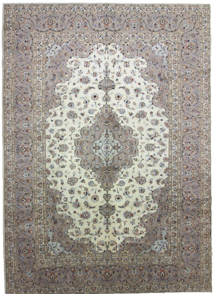 Lã de cortiça fina Kashan nova - Tapete - 341 cm - 243 cm #1.1