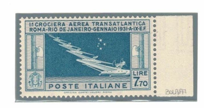 Włochy 1930 - L 7,70 PIERWSZY REJS TRANSATLANTYCZNY ITALO BALBO - Bolaffi #1.1