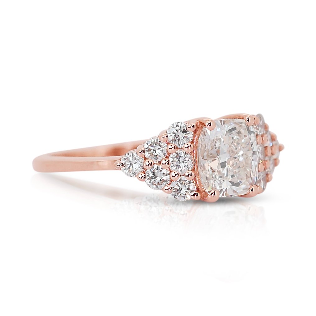 Ring - 14 kt. Rose gold -  1.65ct. tw. Diamond  (Natural) - Diamond - Art Deco Style #1.2