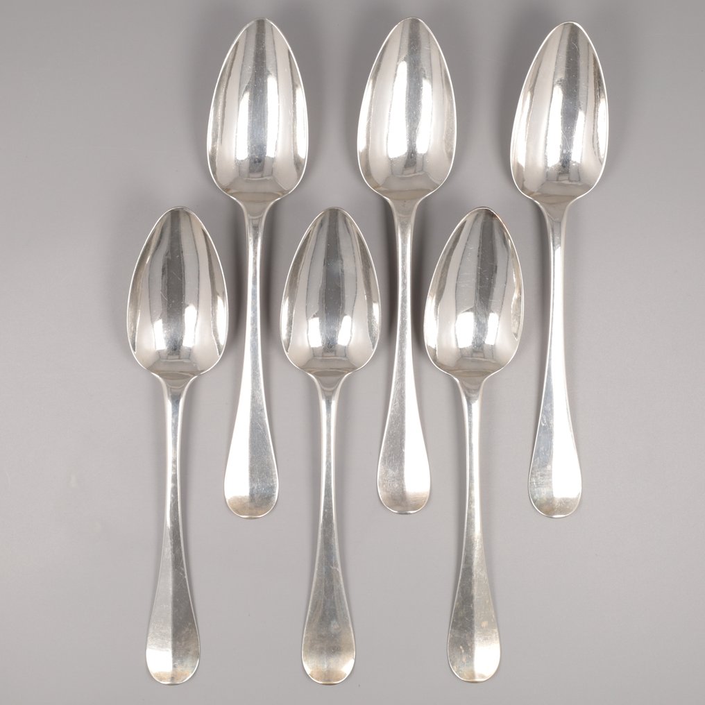 Roelof Helweg sr. Amsterdam 1822 - Dinerlepels - Spoon (6) - .934 silver #1.1
