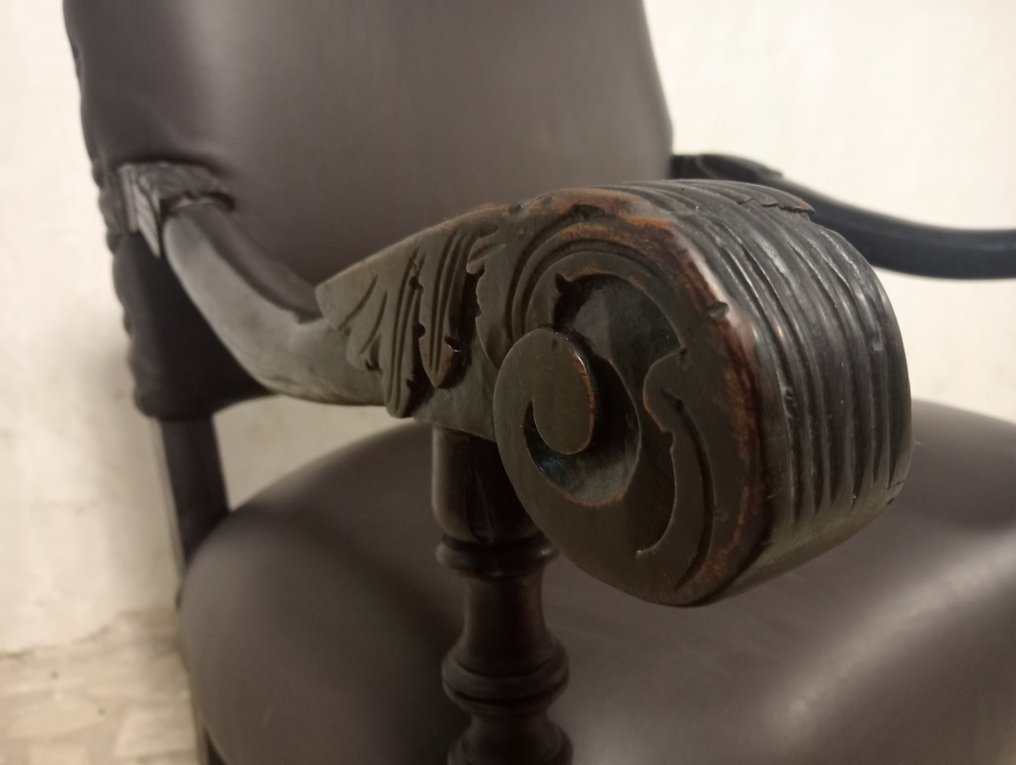 扶手椅 (2) - 木, 皮革 #3.2