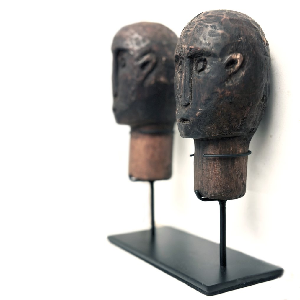 Funeral Wooden Heads - Si Gale Gale - Batak - Indonesia  (No Reserve Price) #2.1