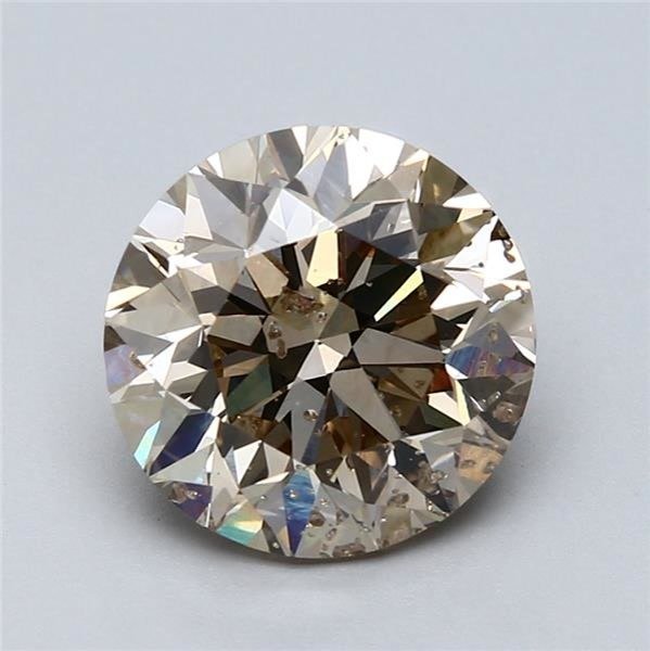 1 pcs Diamant  (Natuurlijk gekleurd)  - 4.43 ct - Rond - Fancy Bruin - SI2 - International Gemological Institute (IGI) #3.2
