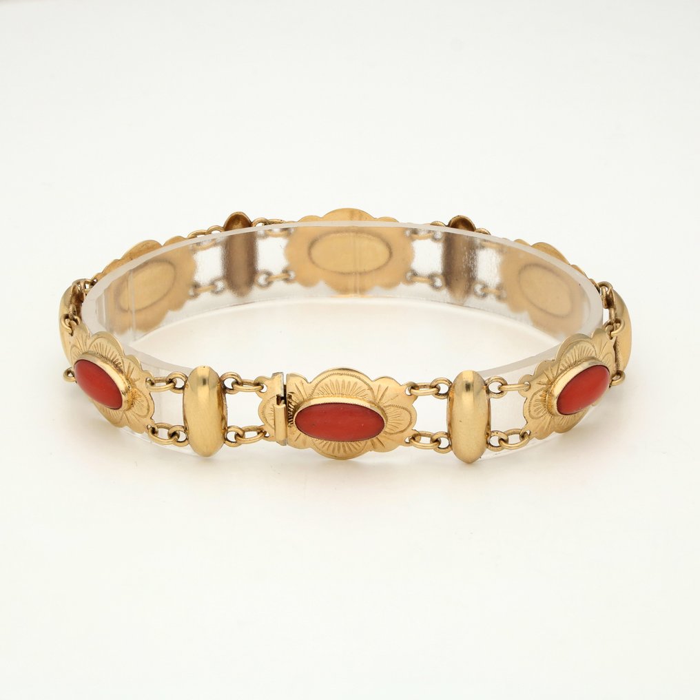 Bracelet - 14 kt. Yellow gold Coral #2.1