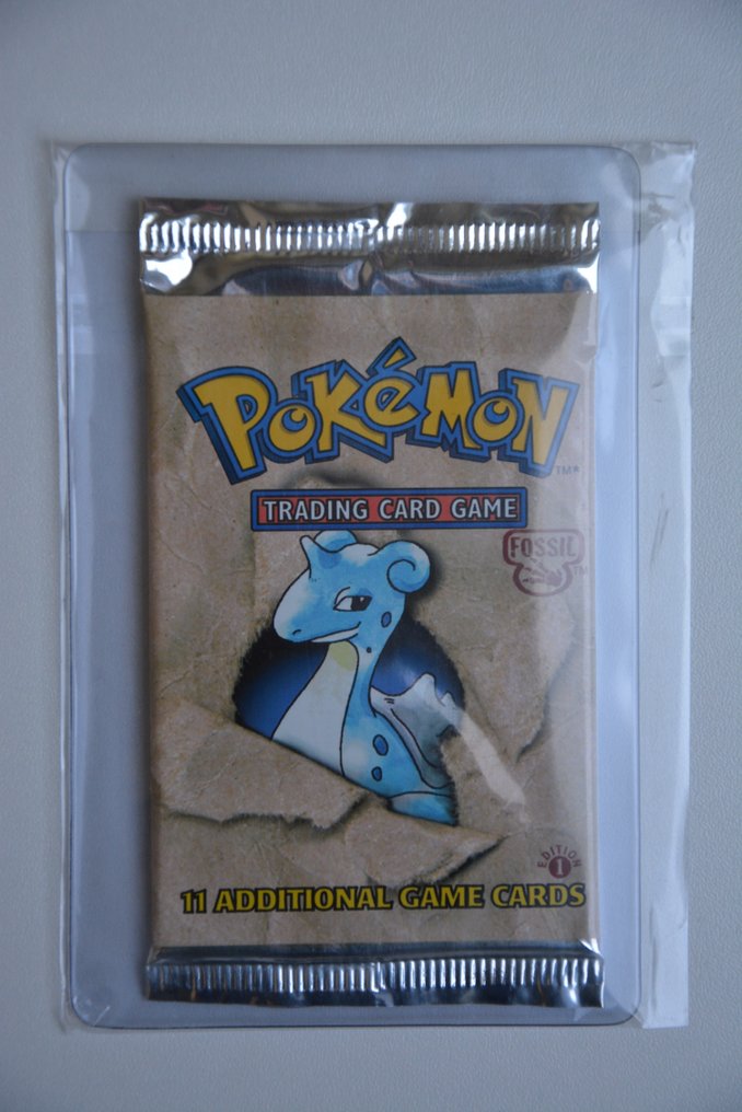 Wizards of The Coast - 1 Booster pack - Fossil - Lapras - Fossil Booster Pack Lapras Art 1999 Factory Sealed, Weighed #1.1
