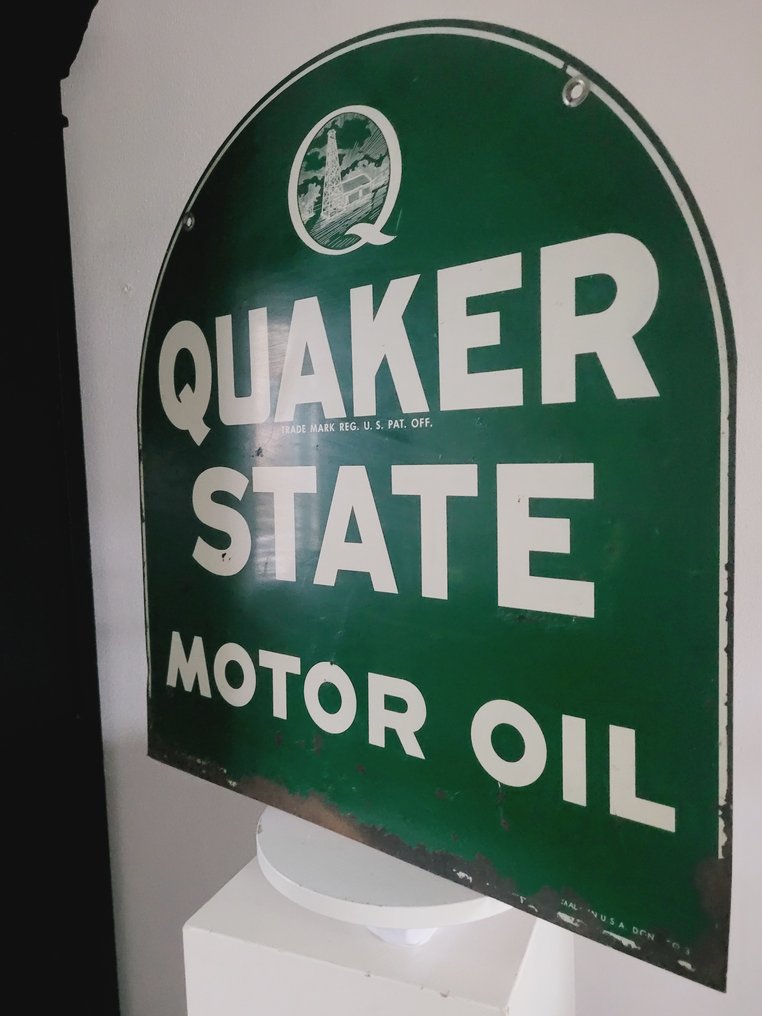 Dubbelzijdig Quaker State Motor Oil, Reclamebord, 1976 - Semn publicitar - Metal #1.2