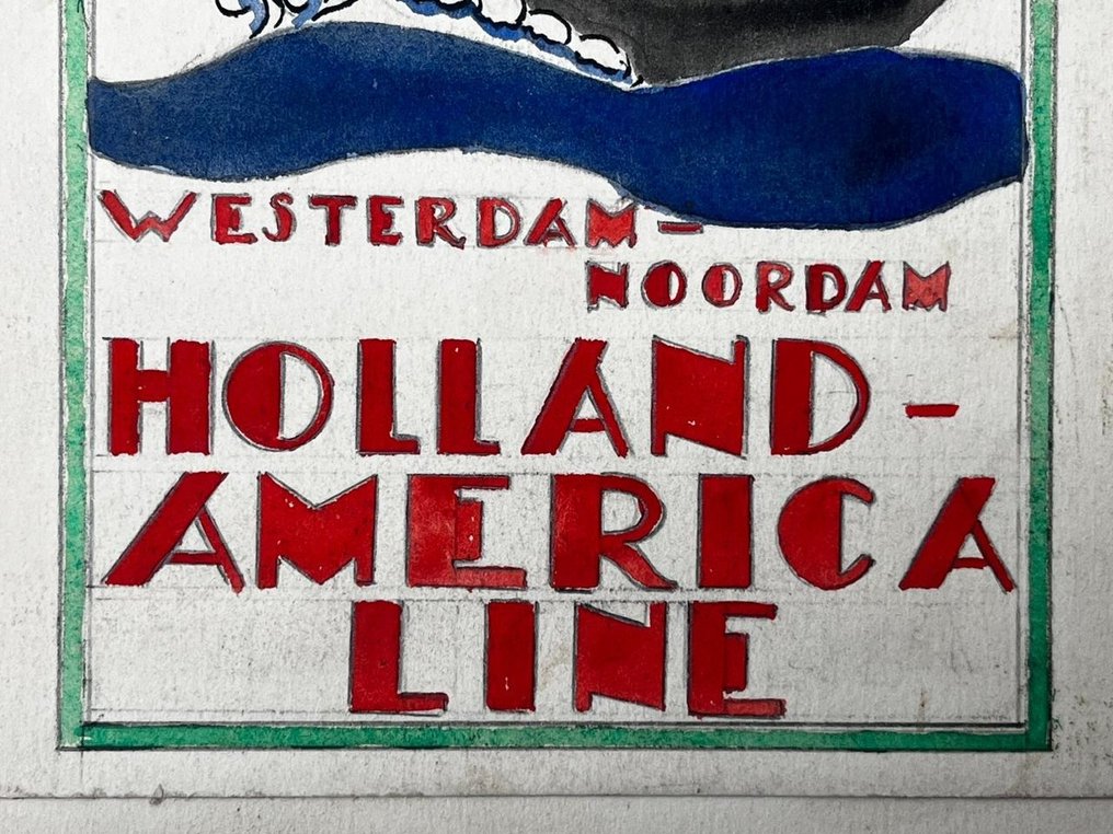 Han Rehm (1908-1970) - Holland America Line Westerdam-Noordam - Art Deco tekening #2.1