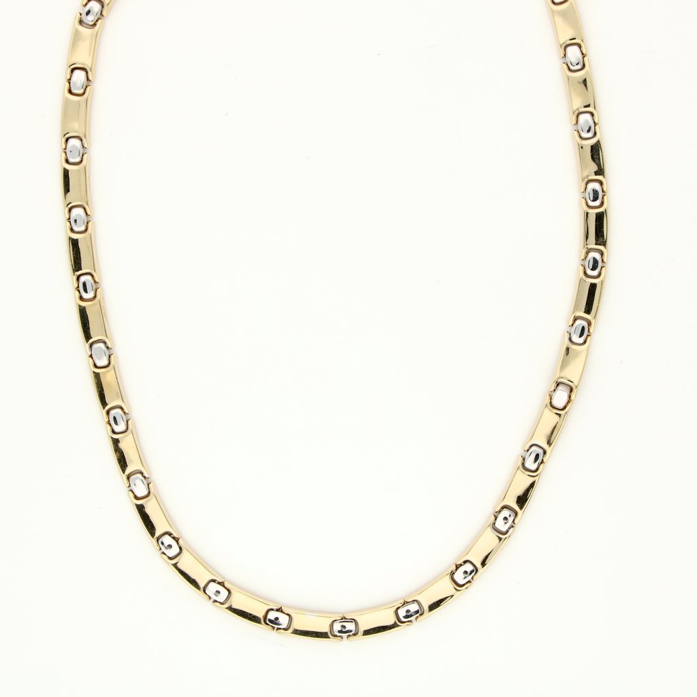 Halskette Zweifarbig 14K -  0.21ct. tw. Diamant  (Natürlich) #1.2