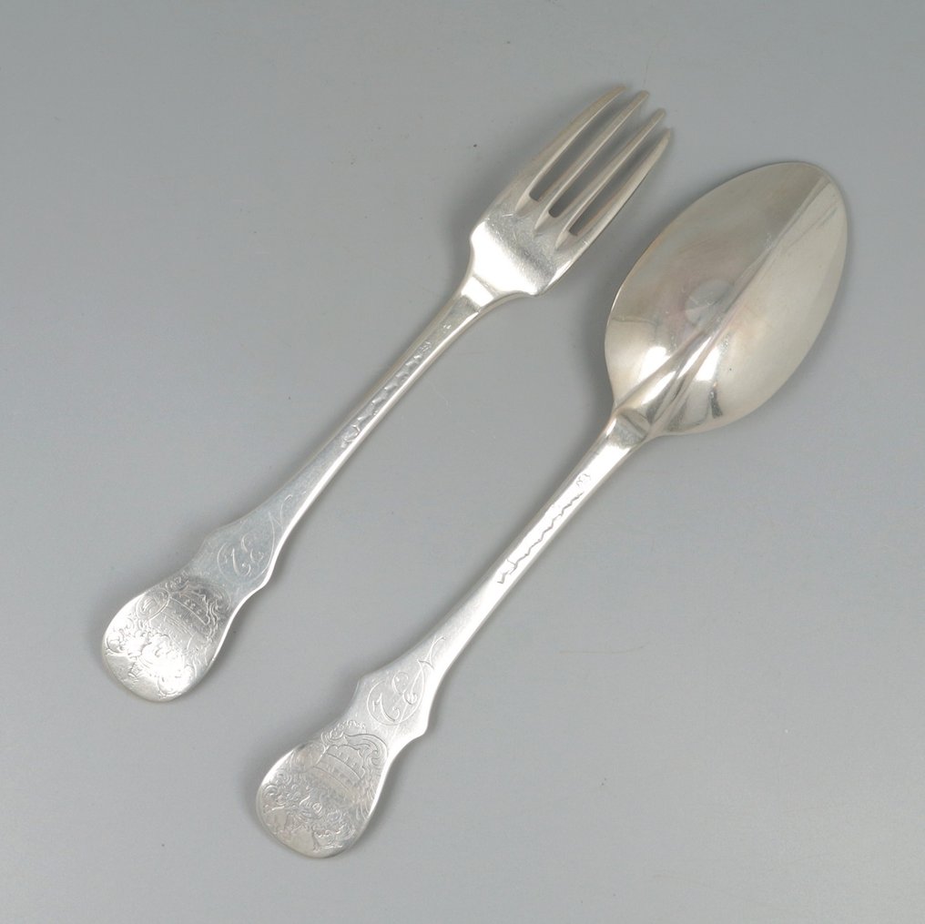 Joannes Smidts, Gent ca. 1710 *NO RESERVE* - Tafelcouvert - Cutlery set (2) - .934 silver #1.2
