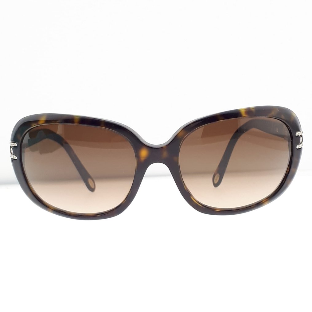 Tiffany & Co. - Butterfly Tortoise Shell and Silver Tone Temple Details with Swarovski Crystals - Lunettes de soleil #2.1