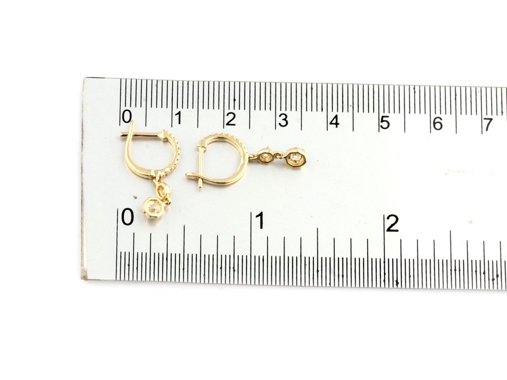 耳环 - 14K包金 黄金 -  0.44ct. tw. 钻石  (天然) #3.1