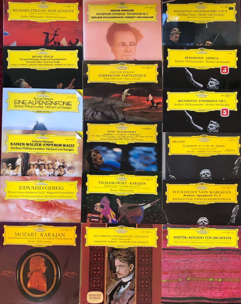 Herbert von Karajan with Berliner Philharmoniker - conducts various composers - 17 LP's - Diverse titels - LP - 1973 #1.2