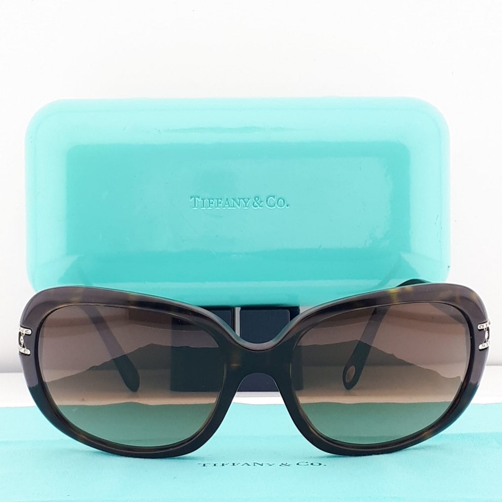 Tiffany & Co. - Butterfly Tortoise Shell and Silver Tone Temple Details with Swarovski Crystals - Lunettes de soleil #1.2