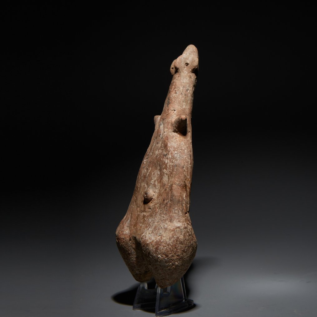 Amlash Terracotta Steatopygous Terracotta Idol. 14.5 cm H. early 1st millennium B.C. Spanish Import License. #1.3