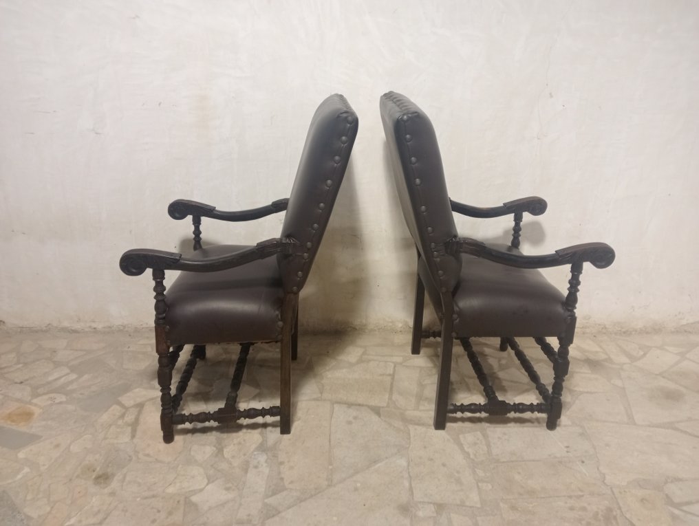 扶手椅 (2) - 木, 皮革 #2.3