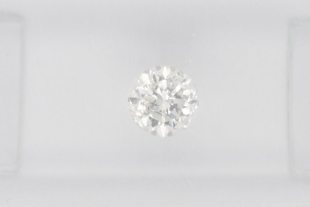 1 pcs 鑽石 - 0.42 ct - 圓形 - H(次於白色的有色鑽石) - I1 #2.2