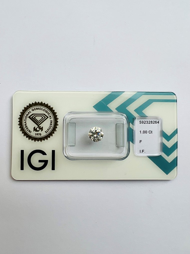 1 pcs Diamant  (Natürlich)  - 1.00 ct - F - IF - International Gemological Institute (IGI) - 3x Keine #1.1