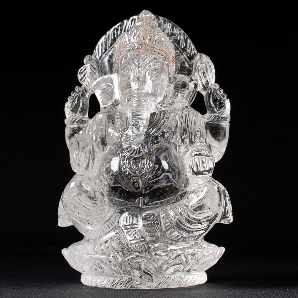 Lord Ganesh - 喜馬拉雅石英 超透明石英 - 雕刻精細細節 - 高度: 110 mm - 闊度: 71 mm- 475 g #2.1