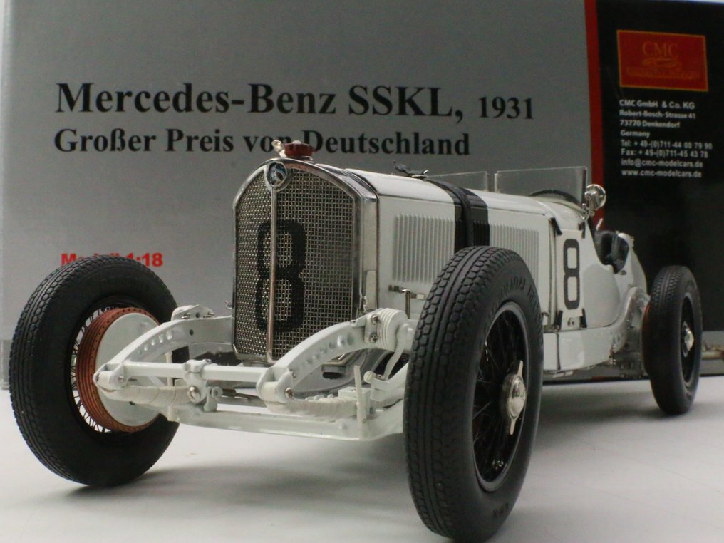 CMC 1:18 - Voiture miniature - Mercedes-Benz SSKL German Grand Prix 1931 - Édition limitée #1.1