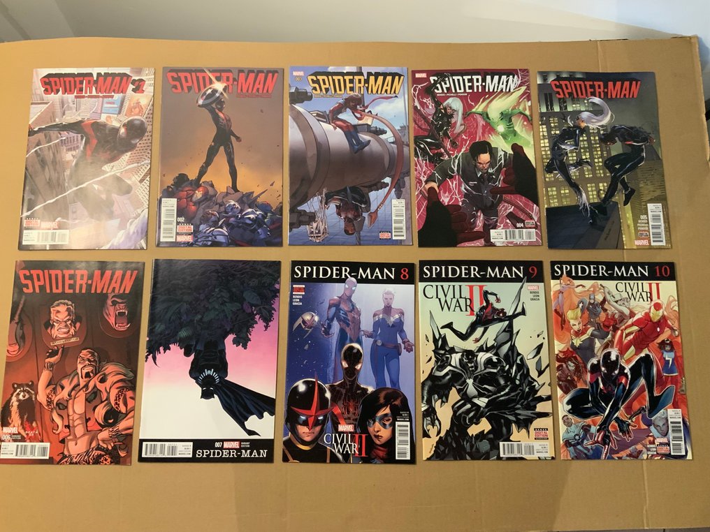 Spider-Man (2016 Series) # 1-21 + 234-240 Complete Series! Very High Grade! - Miles Morales! Key Issues! Rare Cover Variants! - 28 Comic - Pierwsze Wydanie - 2016/2018 #2.1