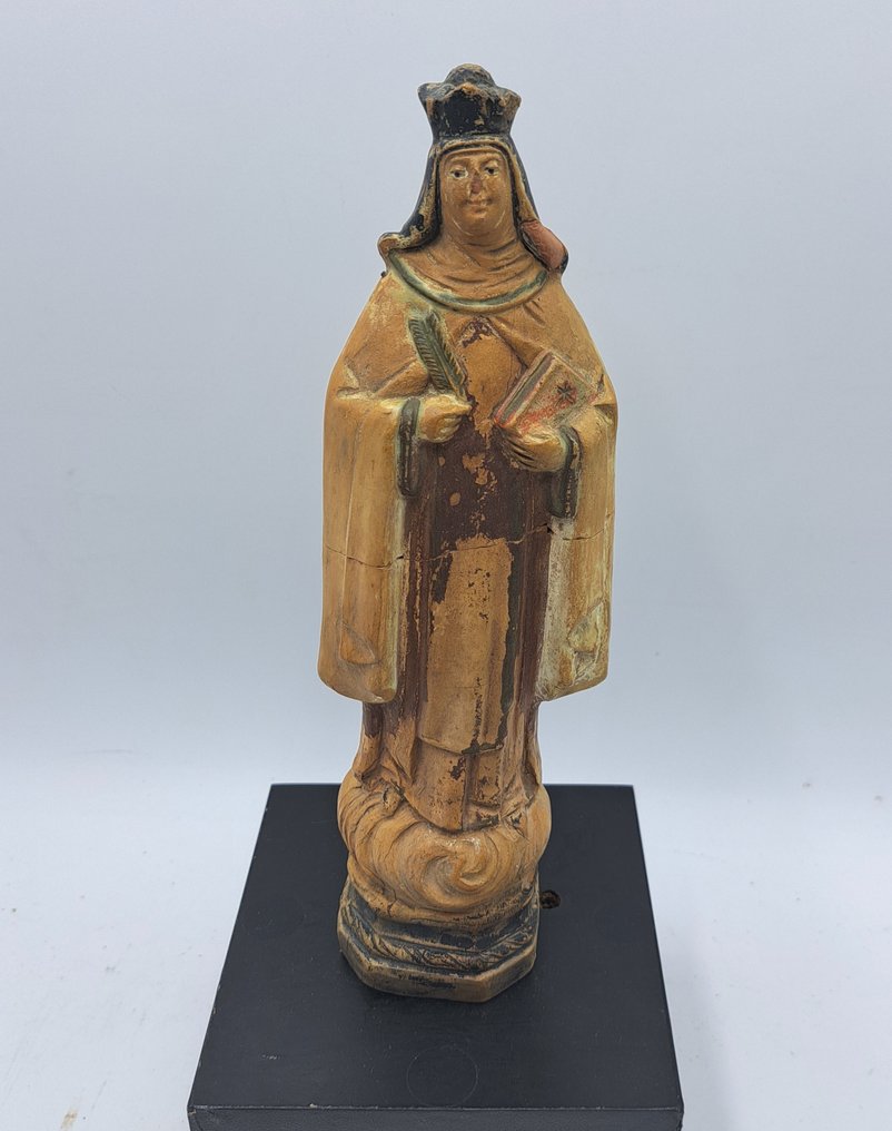 Sculpture, Escultura de Santa Teresa - 26 cm - polychrome baked clay - 1850 #1.1
