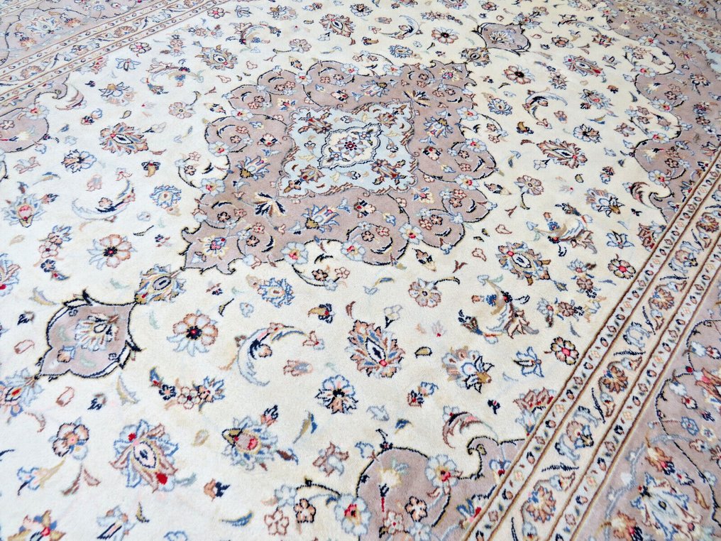 Lã de cortiça fina Kashan nova - Tapete - 341 cm - 243 cm #3.2