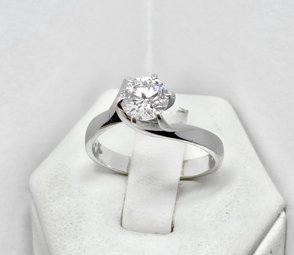 Pala Diamond - Ring - 18 kt. White gold -  1.08ct. tw. Diamond  (Natural) #1.1