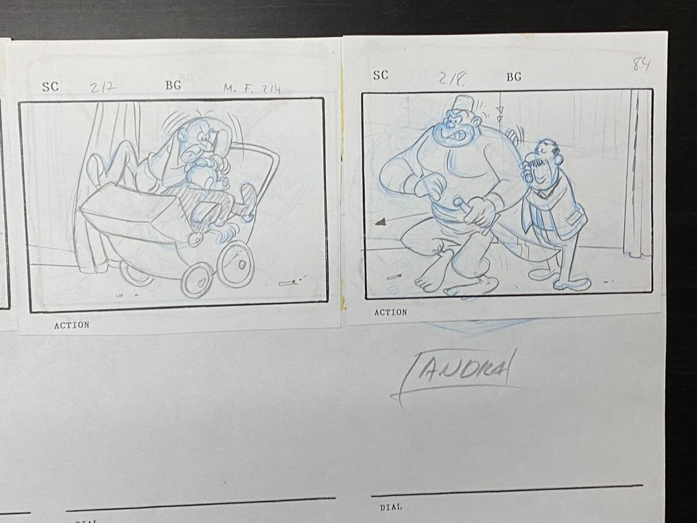 Mortadelo y Filemón (Clever & Smart) TV series - Francisco Ibañez - 1 Original animation drawings from storyboard page #2.2