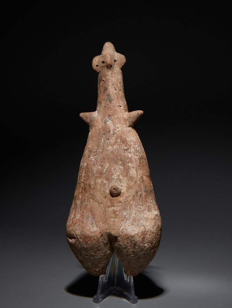 Amlash Terracotta Steatopygous Terracotta Idol. 14.5 cm H. early 1st millennium B.C. Spanish Import License. #1.1