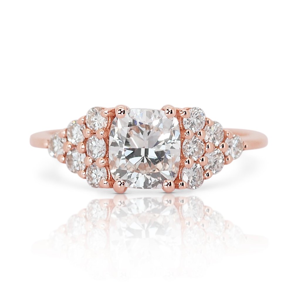Bague - 14 carats Or rose -  1.65ct. tw. Diamant  (Naturelle) - Diamant - Style Art Déco #1.1