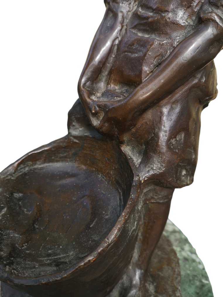 Elia Sala (1864 - 1920) - Escultura, L'acquaiola - 40 cm - Bronze patinado #1.2