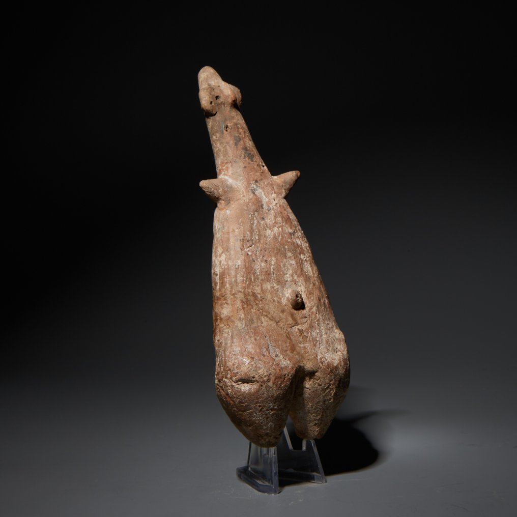 Amlash Terracotta Steatopygous Terracotta Idol. 14.5 cm H. early 1st millennium B.C. Spanish Import License. #1.2